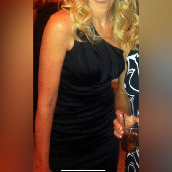 Off the Shoulder Black Cocktail Dress Size 4 - Picture 2 of 5